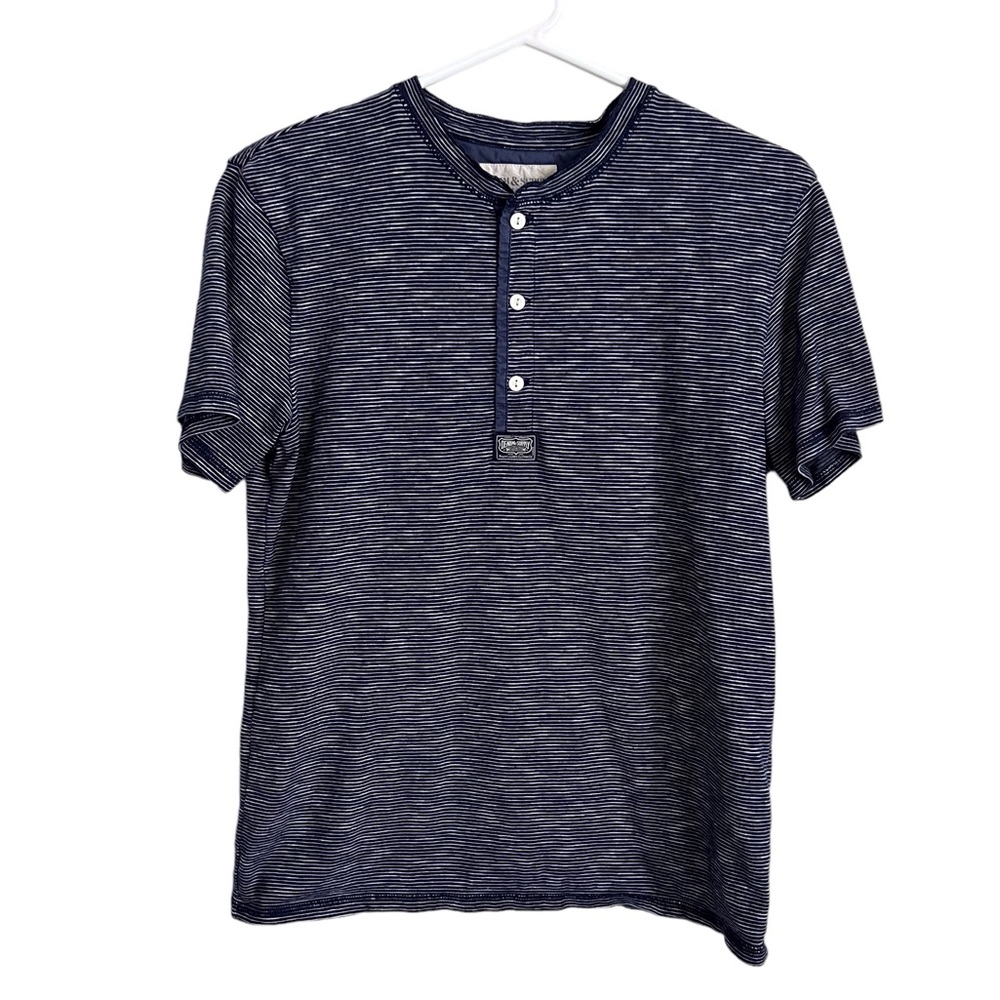 Ralph Lauren Denim & Supply Men’s Small Blue Stripe Henley T-Shirt Cotton Casual